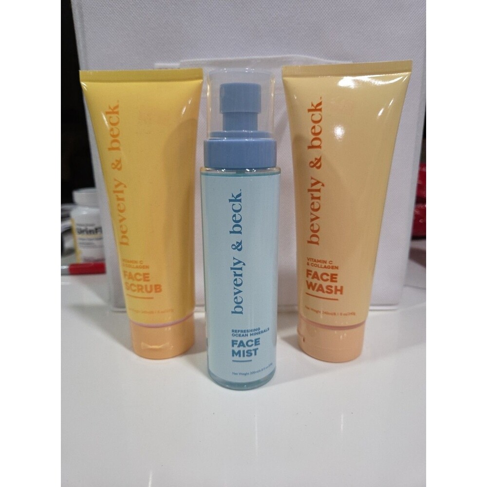 NEW FULL SIZE  beverly & beck face wash, mist, face scrub, Collagen Collection